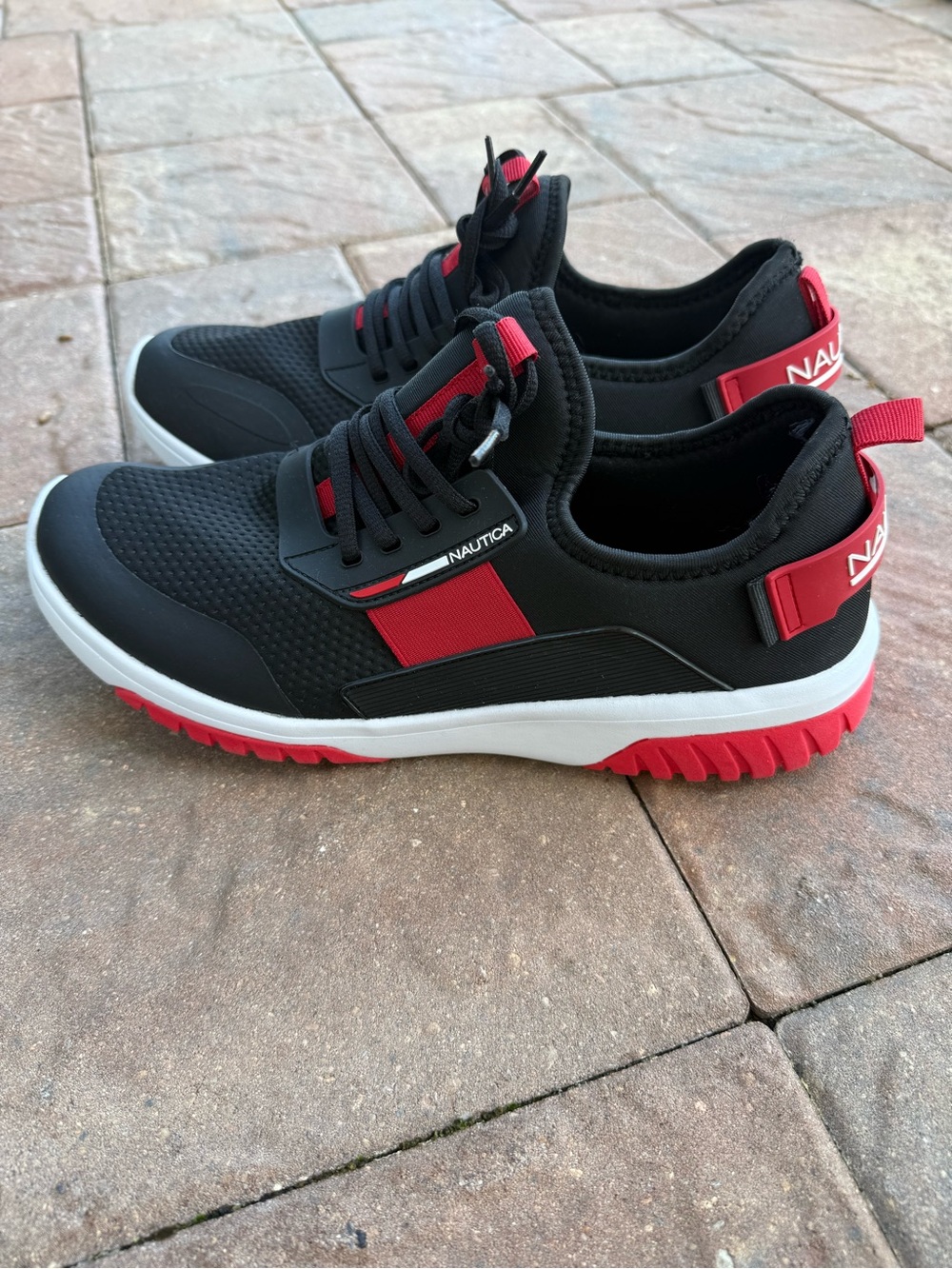 Nautica Geoff Men's Sneakers Size 12 Black Red Athletic Running Shoes Casual